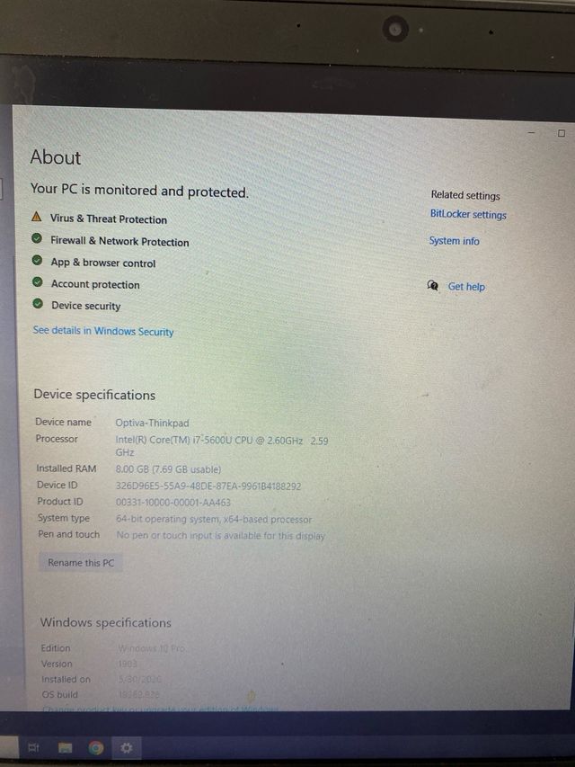 Lenovo ThinkPad X1 Carbon func solo con cargador