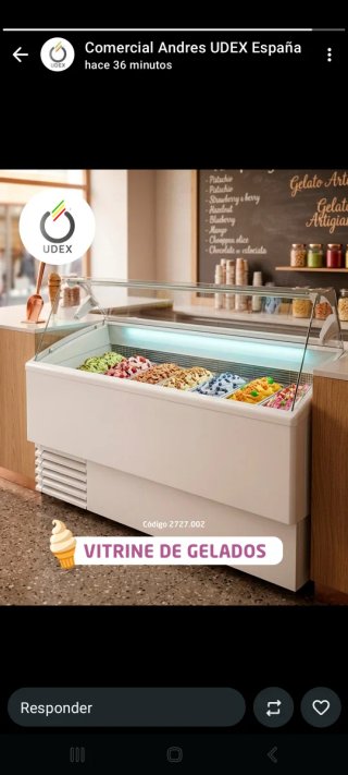 Vitrina expositora helados