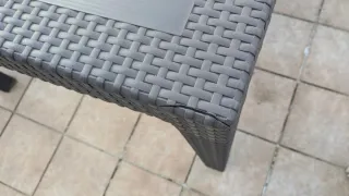 Mesa de terraza exterior extensible ratán