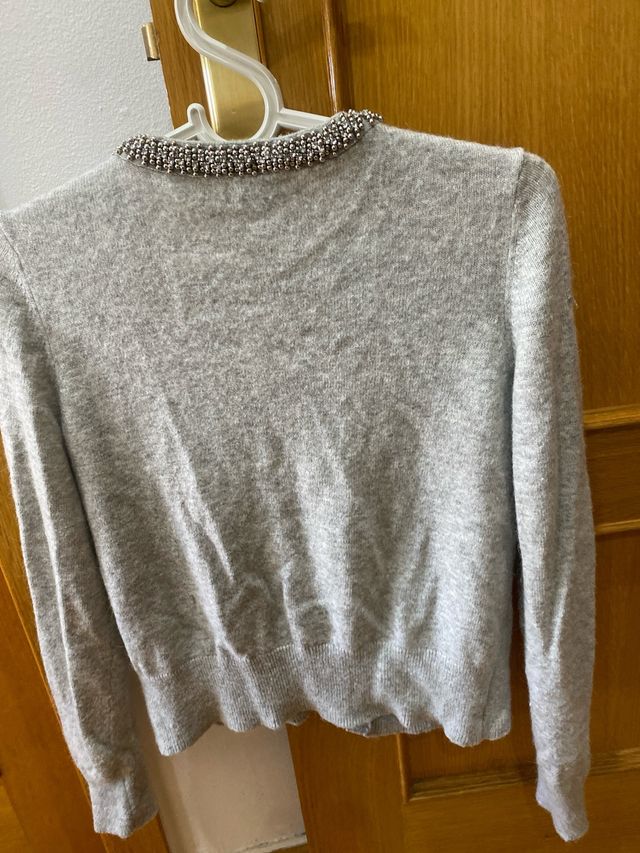 Chaqueta H&M gris con pedrería Talla S