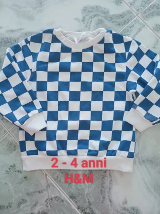 Felpa H&M a scacchi blu 4 anni