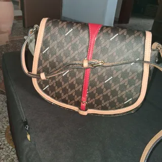 Borsa tracolla Nannini monogram marrone