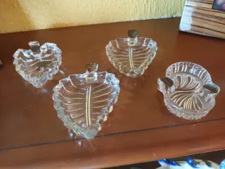 4 Ceniceros Cristal Hoja