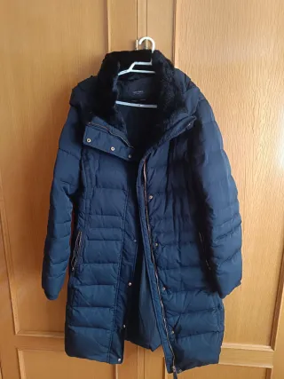 Plumífero Zara Basic Azul Marino Relleno de plumas