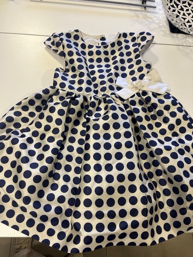 Vestido niña lunares azul