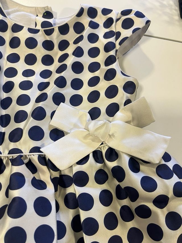 Vestido niña lunares azul