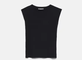 Camiseta Zara Negra sin Mangas