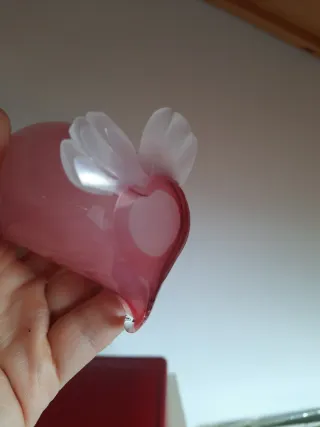 Pinguino Murano Rosa Trasparente