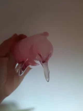 Pinguino Murano Rosa Trasparente