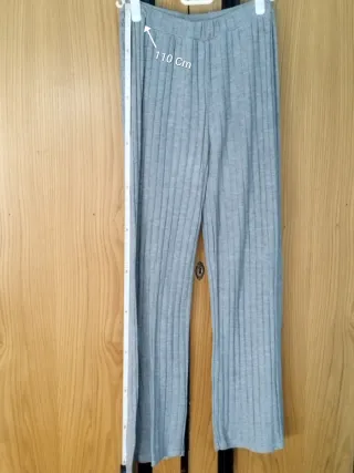 Pantalón Palazzo Gris Italiano Ancho Nuevo