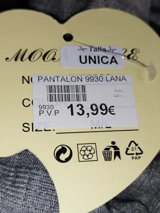 Pantalón Palazzo Gris Italiano Ancho Nuevo