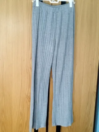 Pantalón Palazzo Gris Italiano Ancho Nuevo