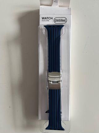 Correa Apple Watch Silicona Azul/Plata
