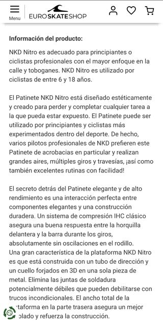 Patinete profesional freestyle Scooter NKD trucos