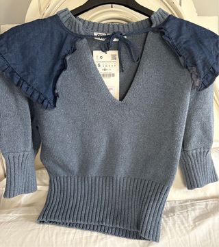 Jersey Zara cuello volantes S precio en zara 26€