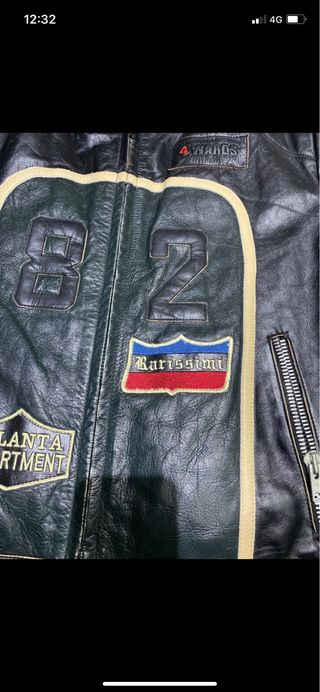 Giubbotto pelle vintage uomo nero multicolor