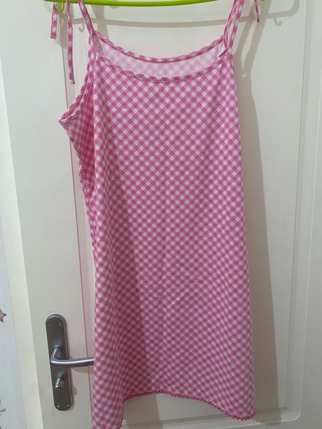 Camisón premamá cuadros rosa o XXL