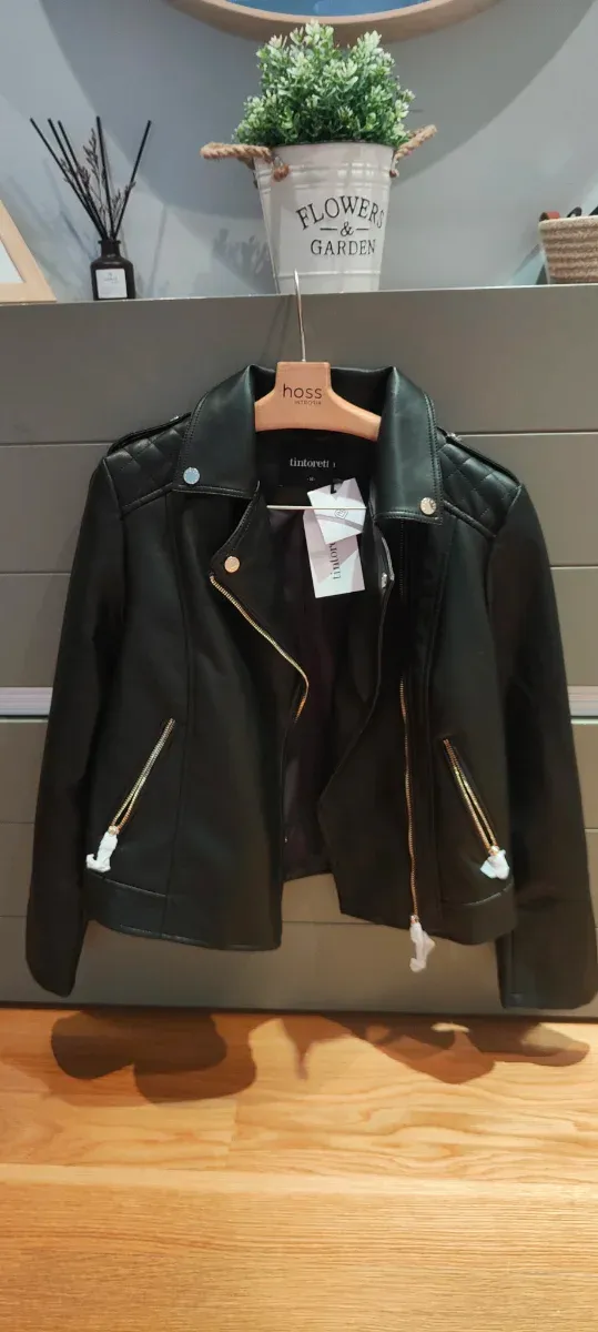 Cazadora Biker Tintoretto Negra Talla M