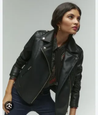 Cazadora Biker Tintoretto Negra Talla M