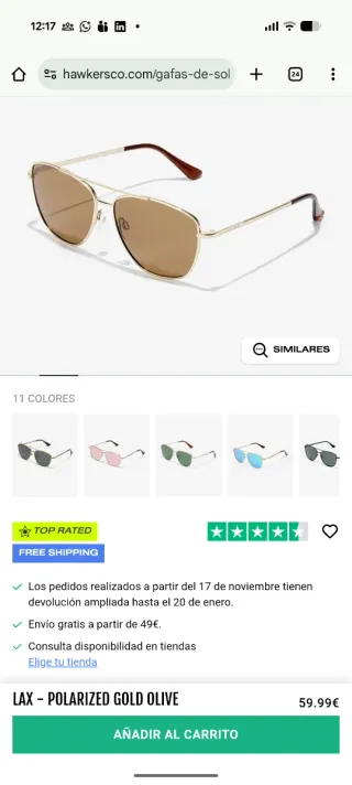 Gafas de Sol HAWKERS Polarizadas. Nuevas, sin usar