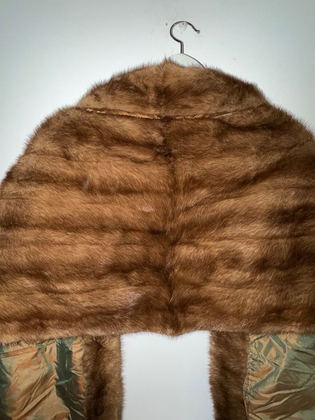 Maxi stole di pelo marrone