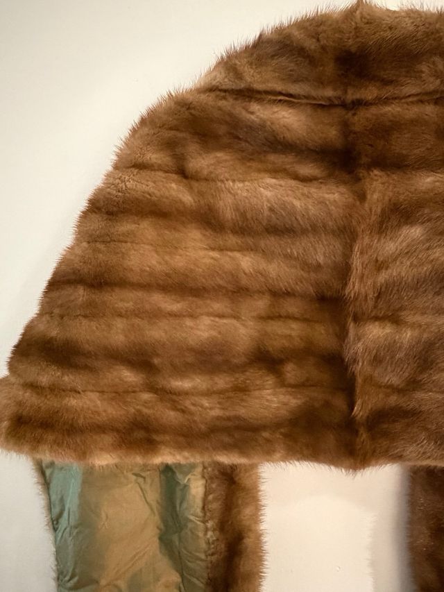 Maxi stole di pelo marrone