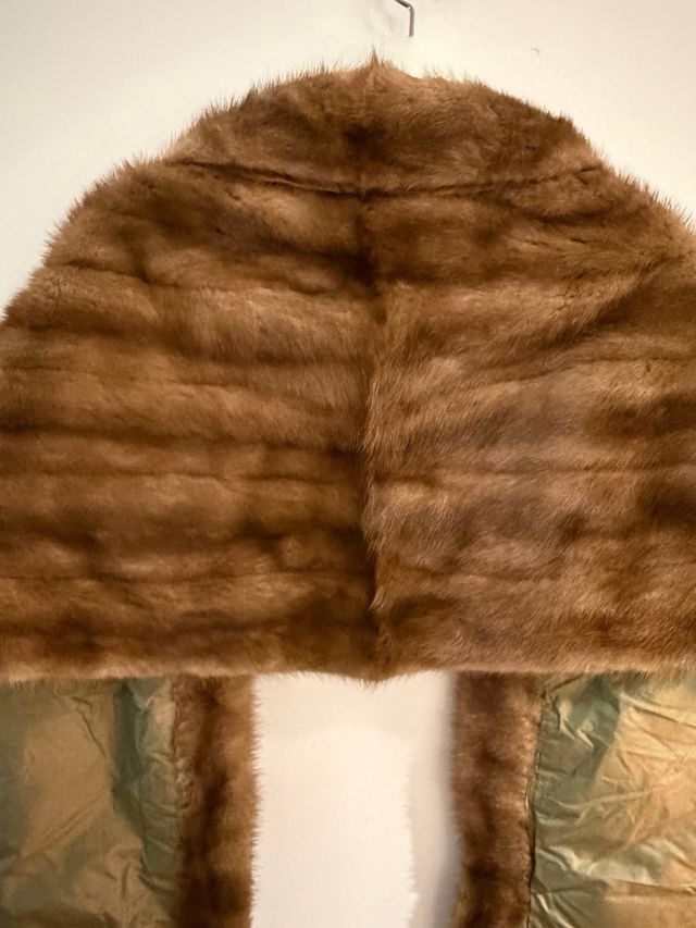 Maxi stole di pelo marrone