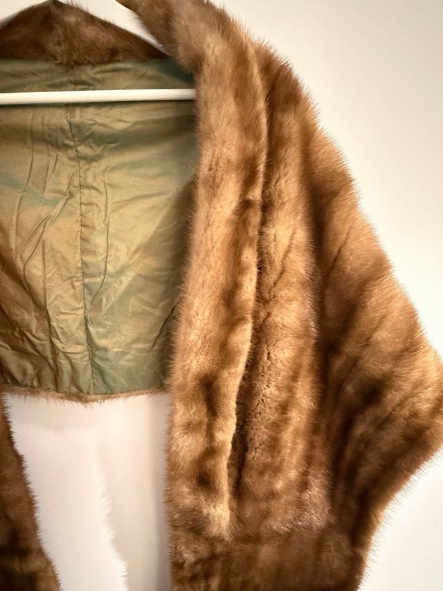 Maxi stole di pelo marrone