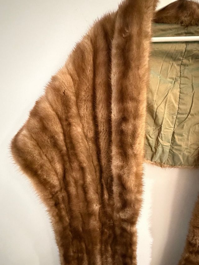 Maxi stole di pelo marrone