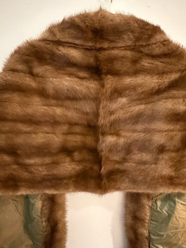 Maxi stole di pelo marrone