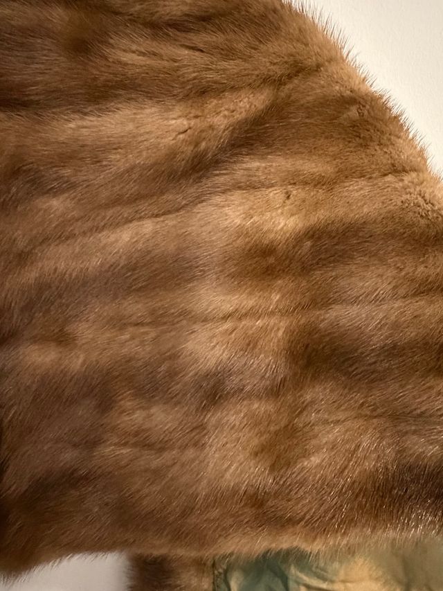 Maxi stole di pelo marrone