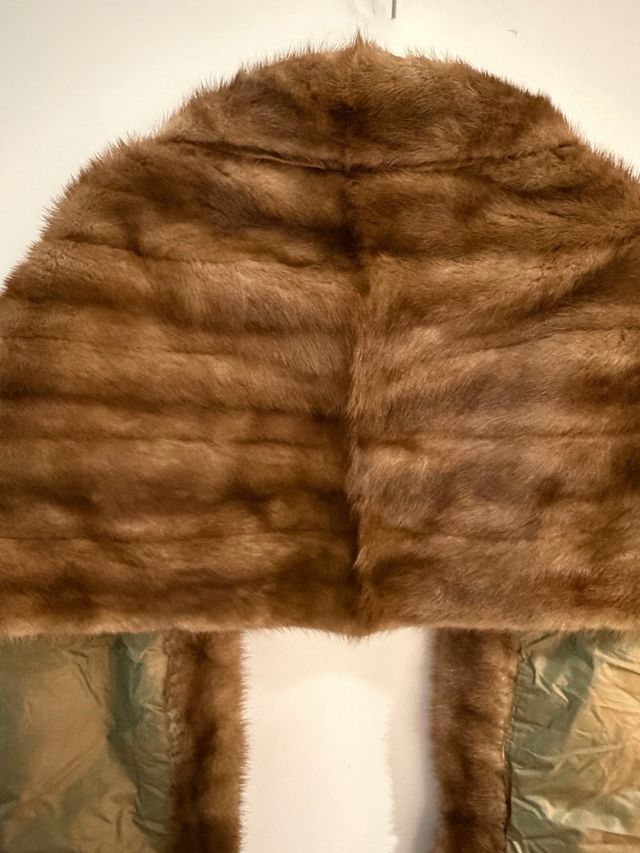 Maxi stole di pelo marrone