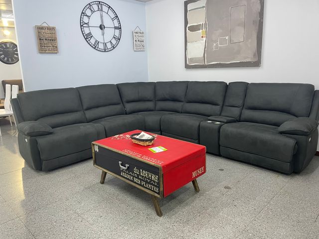 Sofá modular gris con asientos relax - Nuevo