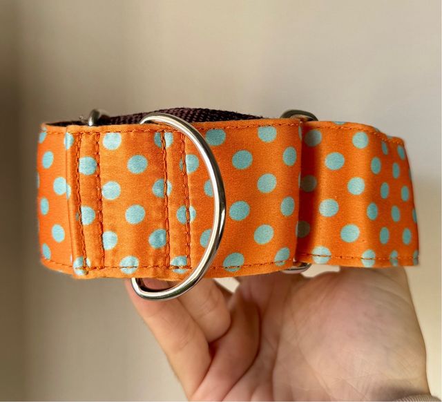 Collar Martingale Galgo/Podenco Naranja y Turquesa