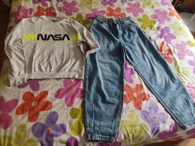 Conjunto Sudadera NASA y Pantalón Vaquero Talla S