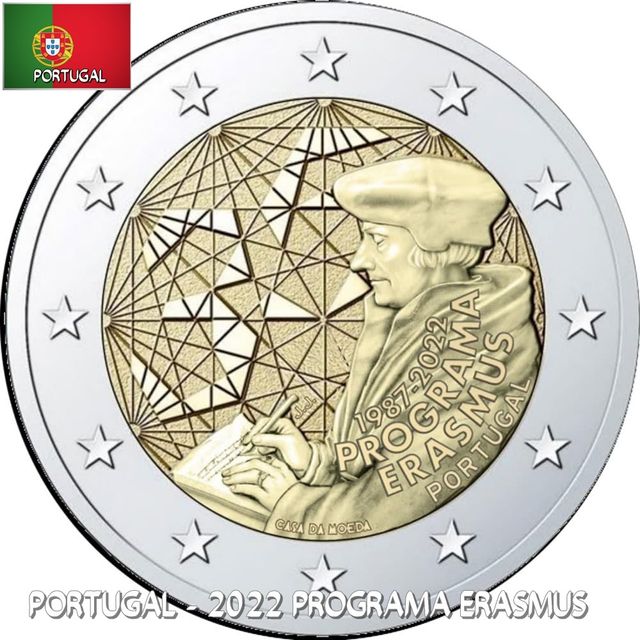 Moneda 2 euros Portugal 2022 Erasmus
