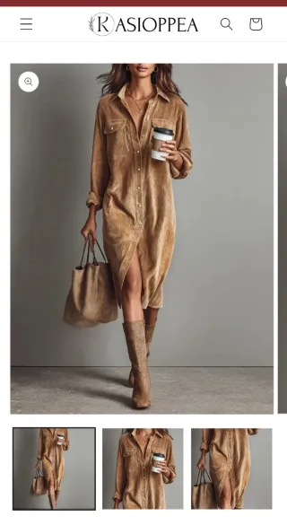 Vestido largo beige/marrón