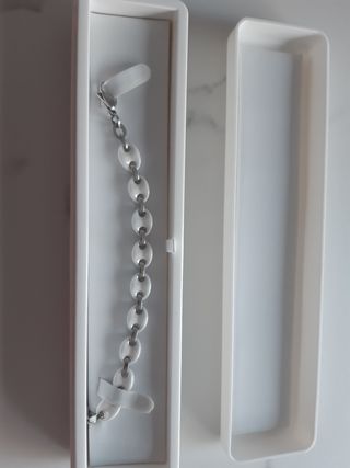 Pulsera Lotus Style unisex plata y blanco