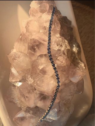 Pulsera Zafiros Naturales Plata Rivière