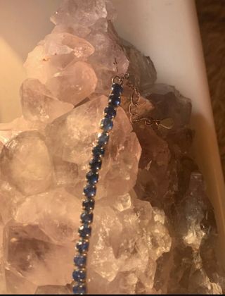 Pulsera Zafiros Naturales Plata Rivière