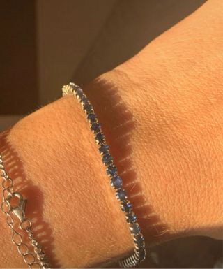 Pulsera Zafiros Naturales Plata Rivière