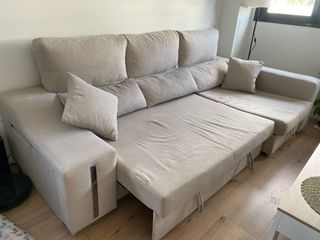 Sofá Cama Beige/ Tela
