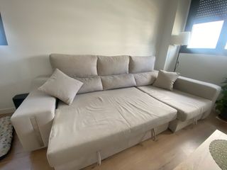 Sofá Cama Beige/ Tela