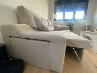 Sofá Cama Beige/ Tela