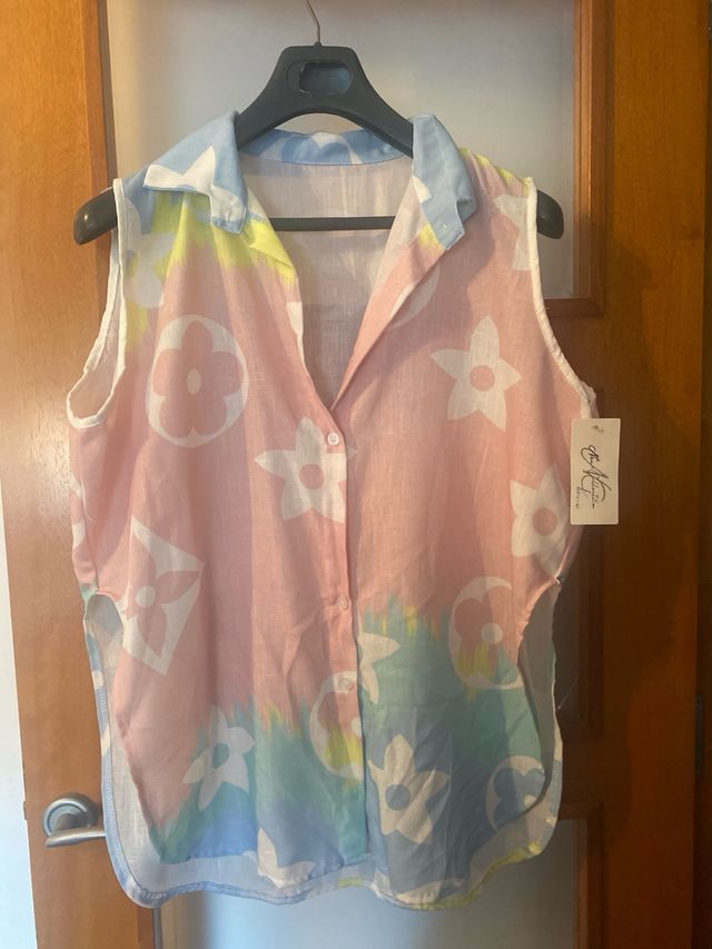 Camisa sin mangas multicolor para una talla L/XL