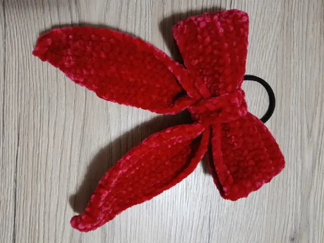 Fiocco per capelli in velluto rosso