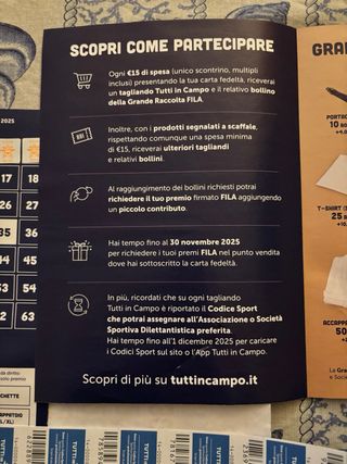 89 PUNTI “TUTTI IN CAMPO” PREMI FILA (il Gigante)