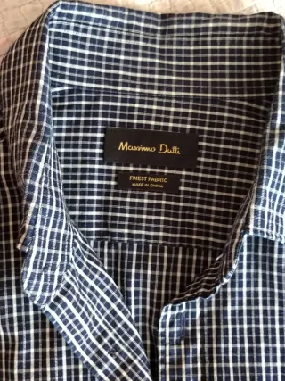 Camisa Massimo Dutti cuadros azul y blanco