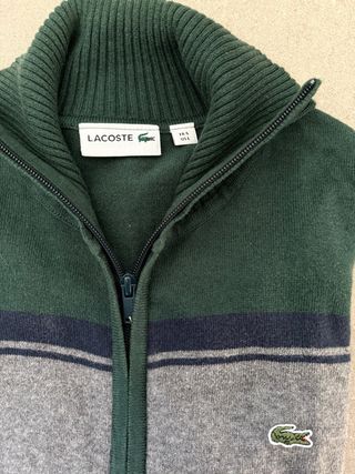 Jersey Lacoste Verde y Gris Talla L