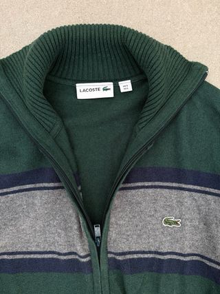 Jersey Lacoste Verde y Gris Talla L